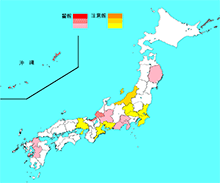 インフルエンザ流行レベルマップ
